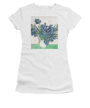 Vincent Van Gogh Irises Floral Purple - Women's T-Shirt (Athletic Fit) Women's T-Shirt (Athletic Fit) Pixels White Small 
