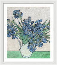 Vincent Van Gogh Irises Floral Purple - Framed Print Framed Print Pixels 25.000" x 30.000" White White