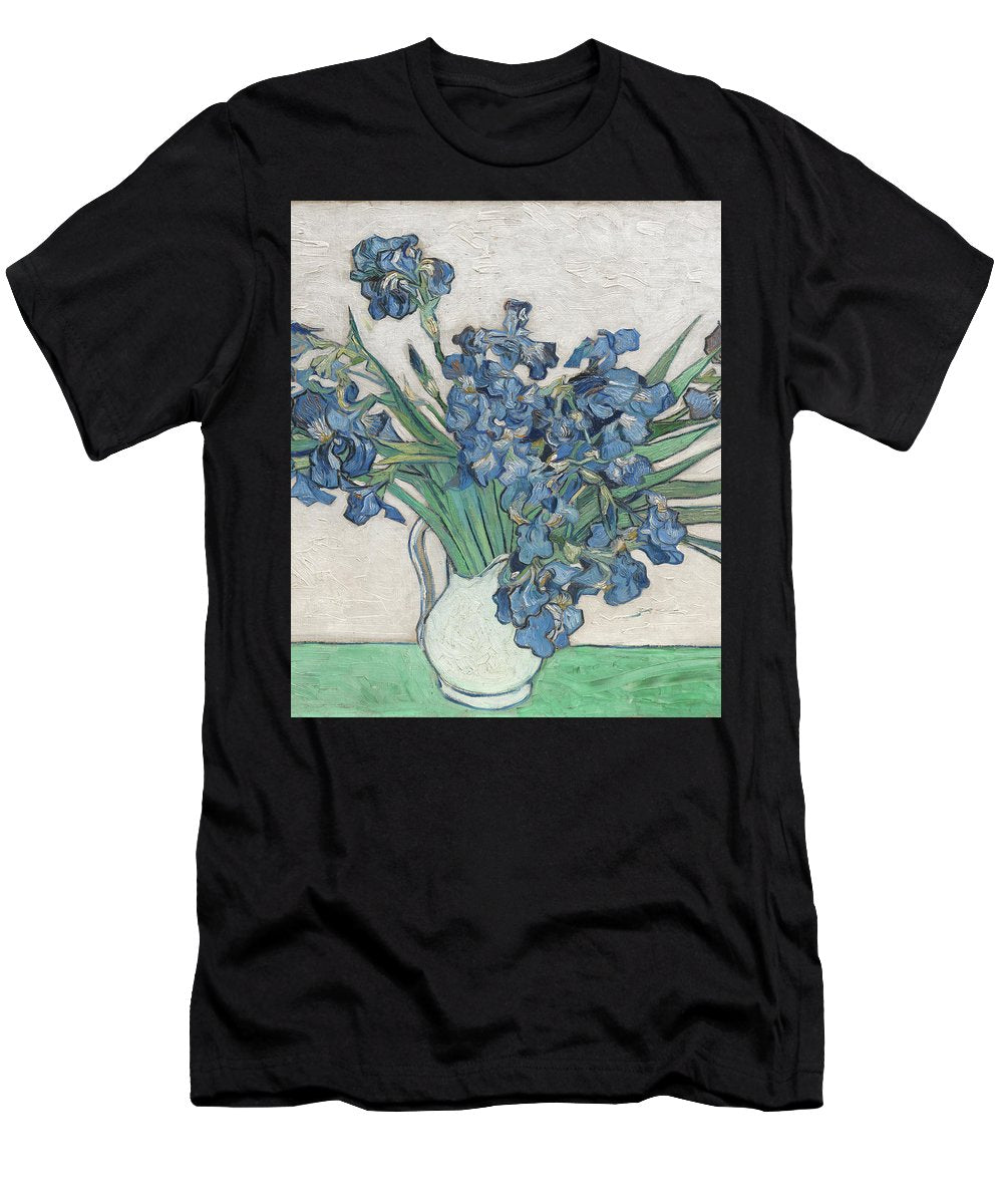 Vincent Van Gogh Irises Floral Purple - Men's T-Shirt (Athletic Fit) Men's T-Shirt (Athletic Fit) Pixels Black Small 