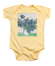 Vincent Van Gogh Irises Floral Purple - Baby Onesie Baby Onesie Pixels Soft Yellow Small 