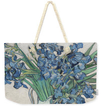 Vincent Van Gogh Irises Floral Purple - Weekender Tote Bag Weekender Tote Bag Pixels 24" x 16" Natural 