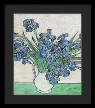 Vincent Van Gogh Irises Floral Purple - Framed Print Framed Print Pixels 13.375" x 16.000" Black Black
