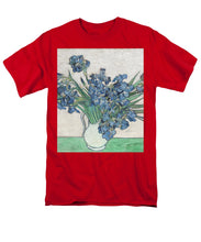 Vincent Van Gogh Irises Floral Purple - Men's T-Shirt  (Regular Fit) Men's T-Shirt (Regular Fit) Pixels Red Small 