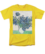 Vincent Van Gogh Irises Floral Purple - Men's T-Shirt  (Regular Fit) Men's T-Shirt (Regular Fit) Pixels Yellow Small 