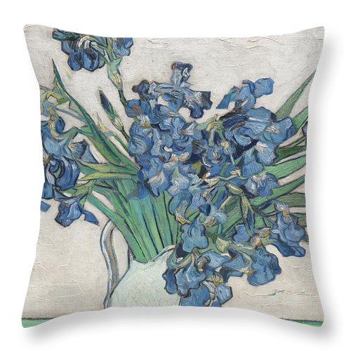 Vincent Van Gogh Irises Floral Purple - Throw Pillow Throw Pillow Pixels 14