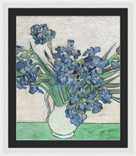 Vincent Van Gogh Irises Floral Purple - Framed Print Framed Print Pixels 25.000" x 30.000" White Black