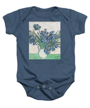 Vincent Van Gogh Irises Floral Purple - Baby Onesie Baby Onesie Pixels Indigo Small 