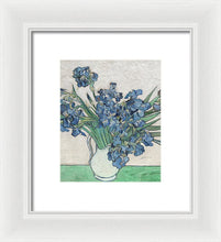 Vincent Van Gogh Irises Floral Purple - Framed Print Framed Print Pixels 6.625" x 8.000" White White