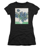 Vincent Van Gogh Irises Floral Purple - Women's T-Shirt (Athletic Fit) Women's T-Shirt (Athletic Fit) Pixels Black Small 