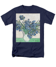 Vincent Van Gogh Irises Floral Purple - Men's T-Shirt  (Regular Fit) Men's T-Shirt (Regular Fit) Pixels Navy Small 