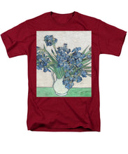 Vincent Van Gogh Irises Floral Purple - Men's T-Shirt  (Regular Fit) Men's T-Shirt (Regular Fit) Pixels Cardinal Small 