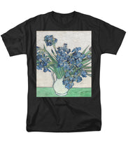Vincent Van Gogh Irises Floral Purple - Men's T-Shirt  (Regular Fit) Men's T-Shirt (Regular Fit) Pixels Black Small 