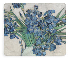 Vincent Van Gogh Irises Floral Purple - Blanket Blanket Pixels 50" x 60" Sherpa Fleece 
