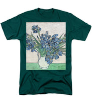Vincent Van Gogh Irises Floral Purple - Men's T-Shirt  (Regular Fit) Men's T-Shirt (Regular Fit) Pixels Hunter Green Small 