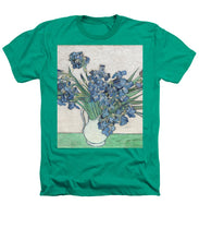 Vincent Van Gogh Irises Floral Purple - Heathers T-Shirt Heathers T-Shirt Pixels Kelly Green Small 