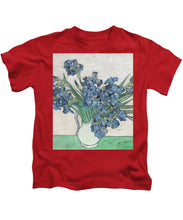 Vincent Van Gogh Irises Floral Purple - Kids T-Shirt Kids T-Shirt Pixels Red Small 