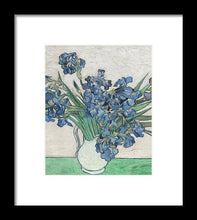 Vincent Van Gogh Irises Floral Purple - Framed Print Framed Print Pixels 6.625" x 8.000" Black White