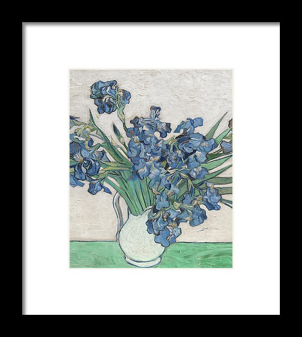 Vincent Van Gogh Irises Floral Purple - Framed Print Framed Print Pixels 6.625