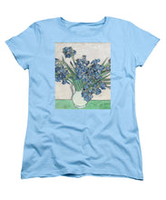 Vincent Van Gogh Irises Floral Purple - Women's T-Shirt (Standard Fit) Women's T-Shirt (Standard Fit) Pixels Light Blue Small 