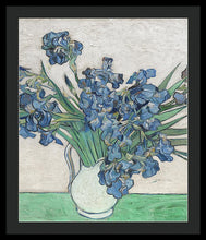 Vincent Van Gogh Irises Floral Purple - Framed Print Framed Print Pixels 25.000" x 30.000" Black Black