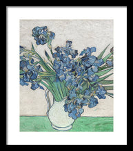 Vincent Van Gogh Irises Floral Purple - Framed Print Framed Print Pixels 13.375" x 16.000" Black White