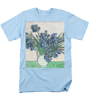 Vincent Van Gogh Irises Floral Purple - Men's T-Shirt  (Regular Fit) Men's T-Shirt (Regular Fit) Pixels Light Blue Small 