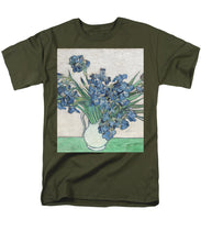 Vincent Van Gogh Irises Floral Purple - Men's T-Shirt  (Regular Fit) Men's T-Shirt (Regular Fit) Pixels Military Green Small 