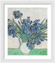Vincent Van Gogh Irises Floral Purple - Framed Print Framed Print Pixels 20.000" x 24.000" White White
