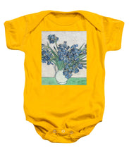 Vincent Van Gogh Irises Floral Purple - Baby Onesie Baby Onesie Pixels Gold Small 
