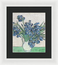 Vincent Van Gogh Irises Floral Purple - Framed Print Framed Print Pixels 10.000" x 12.000" White Black