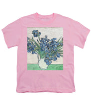 Vincent Van Gogh Irises Floral Purple - Youth T-Shirt Youth T-Shirt Pixels Pink Small 