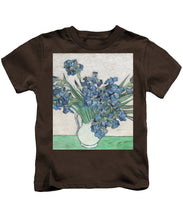 Vincent Van Gogh Irises Floral Purple - Kids T-Shirt Kids T-Shirt Pixels Coffee Small 