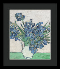 Vincent Van Gogh Irises Floral Purple - Framed Print Framed Print Pixels 11.625" x 14.000" Black Black