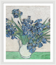 Vincent Van Gogh Irises Floral Purple - Framed Print Framed Print Pixels 30.000" x 36.000" White White