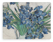 Vincent Van Gogh Irises Floral Purple - Blanket Blanket Pixels 60" x 80" Sherpa Fleece 