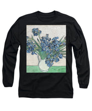 Vincent Van Gogh Irises Floral Purple - Long Sleeve T-Shirt Long Sleeve T-Shirt Pixels Black Small 