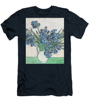 Vincent Van Gogh Irises Floral Purple - Men's T-Shirt (Athletic Fit) Men's T-Shirt (Athletic Fit) Pixels Navy Small 