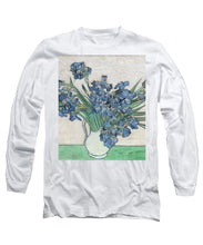 Vincent Van Gogh Irises Floral Purple - Long Sleeve T-Shirt Long Sleeve T-Shirt Pixels White Small 