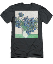 Vincent Van Gogh Irises Floral Purple - Men's T-Shirt (Athletic Fit) Men's T-Shirt (Athletic Fit) Pixels Charcoal Small 