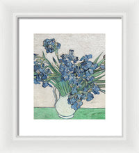Vincent Van Gogh Irises Floral Purple - Framed Print Framed Print Pixels 8.375" x 10.000" White White