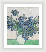Vincent Van Gogh Irises Floral Purple - Framed Print Framed Print Pixels 16.625" x 20.000" White White