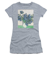 Vincent Van Gogh Irises Floral Purple - Women's T-Shirt (Athletic Fit) Women's T-Shirt (Athletic Fit) Pixels Heather Small 