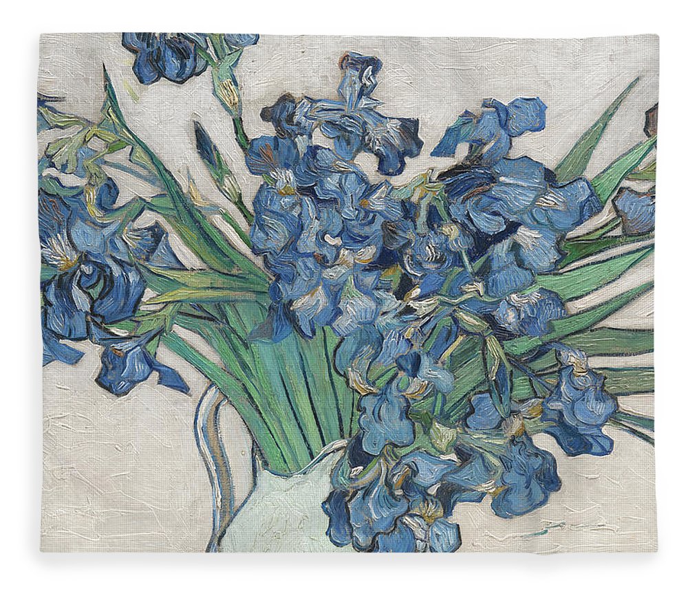 Vincent Van Gogh Irises Floral Purple - Blanket Blanket Pixels 50