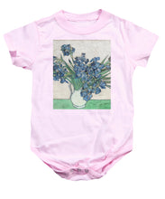 Vincent Van Gogh Irises Floral Purple - Baby Onesie Baby Onesie Pixels Pink Small 