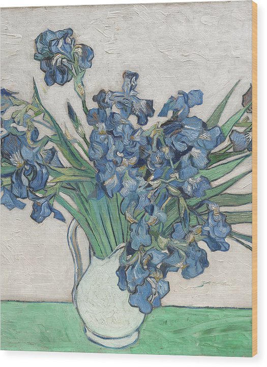 Vincent Van Gogh Irises Floral Purple - Wood Print Wood Print Pixels 6.625