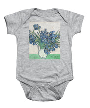 Vincent Van Gogh Irises Floral Purple - Baby Onesie Baby Onesie Pixels Heather Small 
