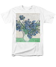 Vincent Van Gogh Irises Floral Purple - Men's T-Shirt  (Regular Fit) Men's T-Shirt (Regular Fit) Pixels White Small 