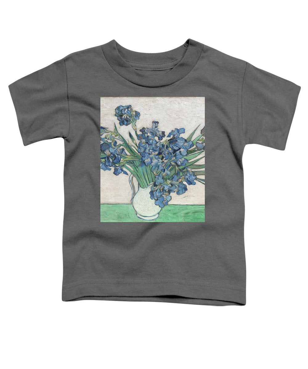 Vincent Van Gogh Irises Floral Purple - Toddler T-Shirt Toddler T-Shirt Pixels Charcoal Small 
