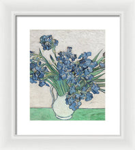Vincent Van Gogh Irises Floral Purple - Framed Print Framed Print Pixels 10.000" x 12.000" White White