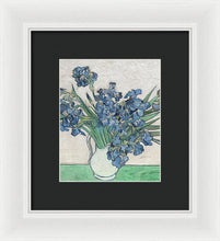 Vincent Van Gogh Irises Floral Purple - Framed Print Framed Print Pixels 6.625" x 8.000" White Black